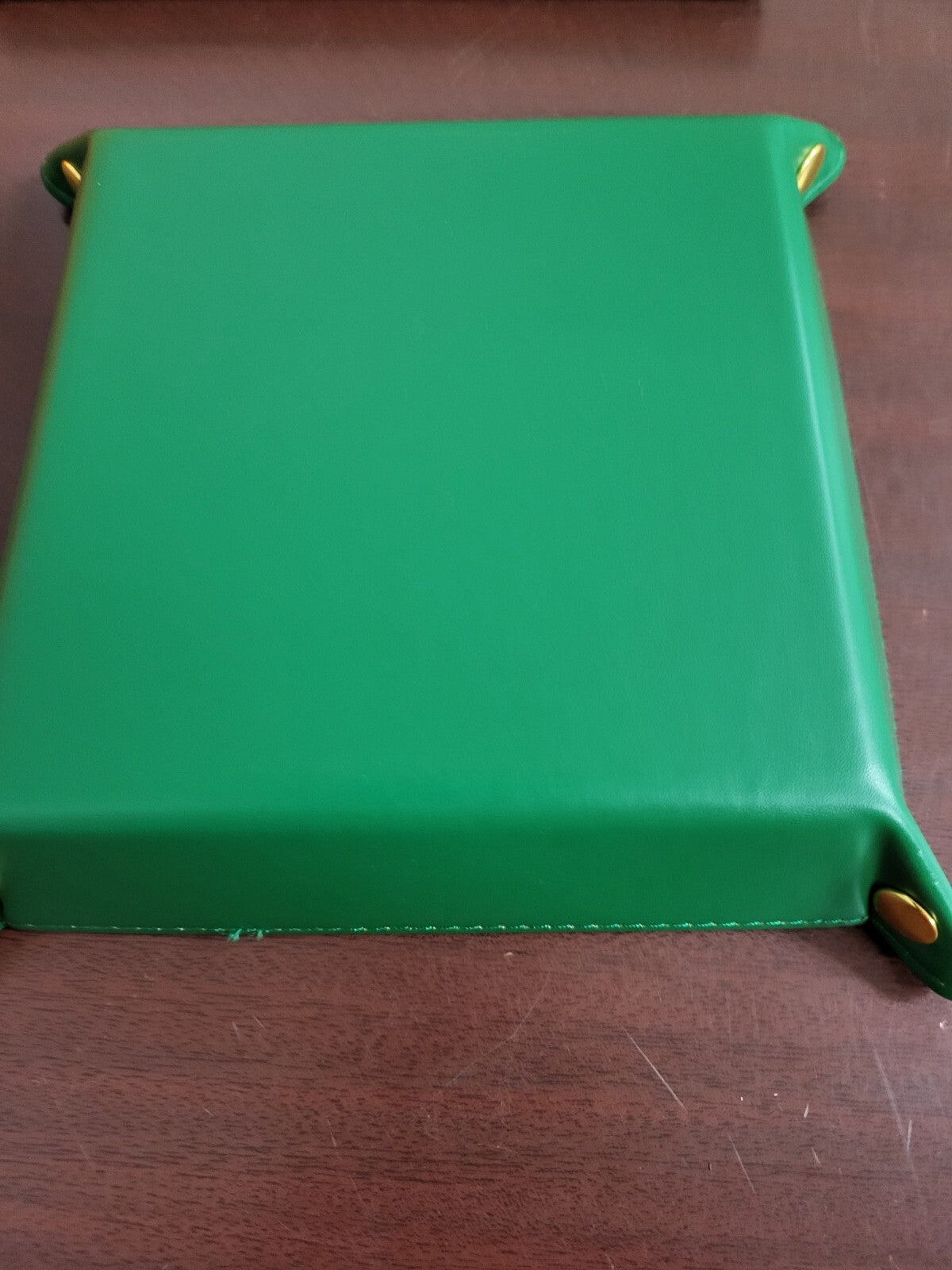 LV Luxury Travel / Home Valet Bowl Leather Green Square for Keys, Watch, Money