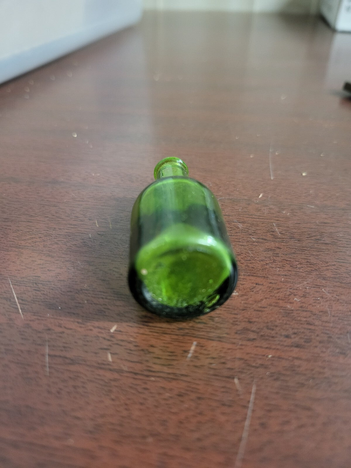 Vintage Miniature Wheaton Glass Green Bottle 2"H