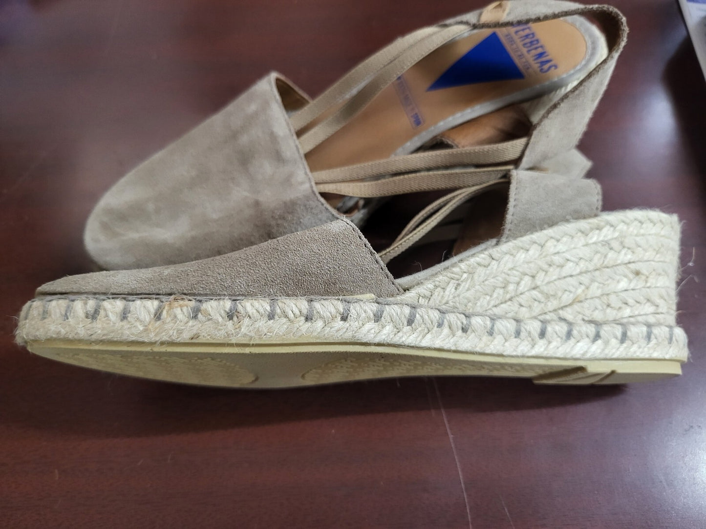 Shoes Verbenas Ladies 8.5 Piedra Closed Toe Sandles Tan Suede Leather  2.5" Heel