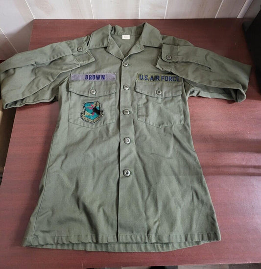 Vintage US Air Force Shirt Military Uniform Green