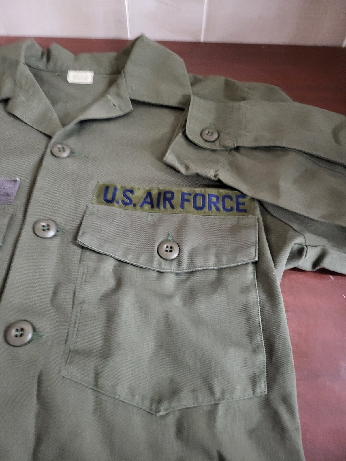Vintage US Air Force Shirt Military Uniform Green