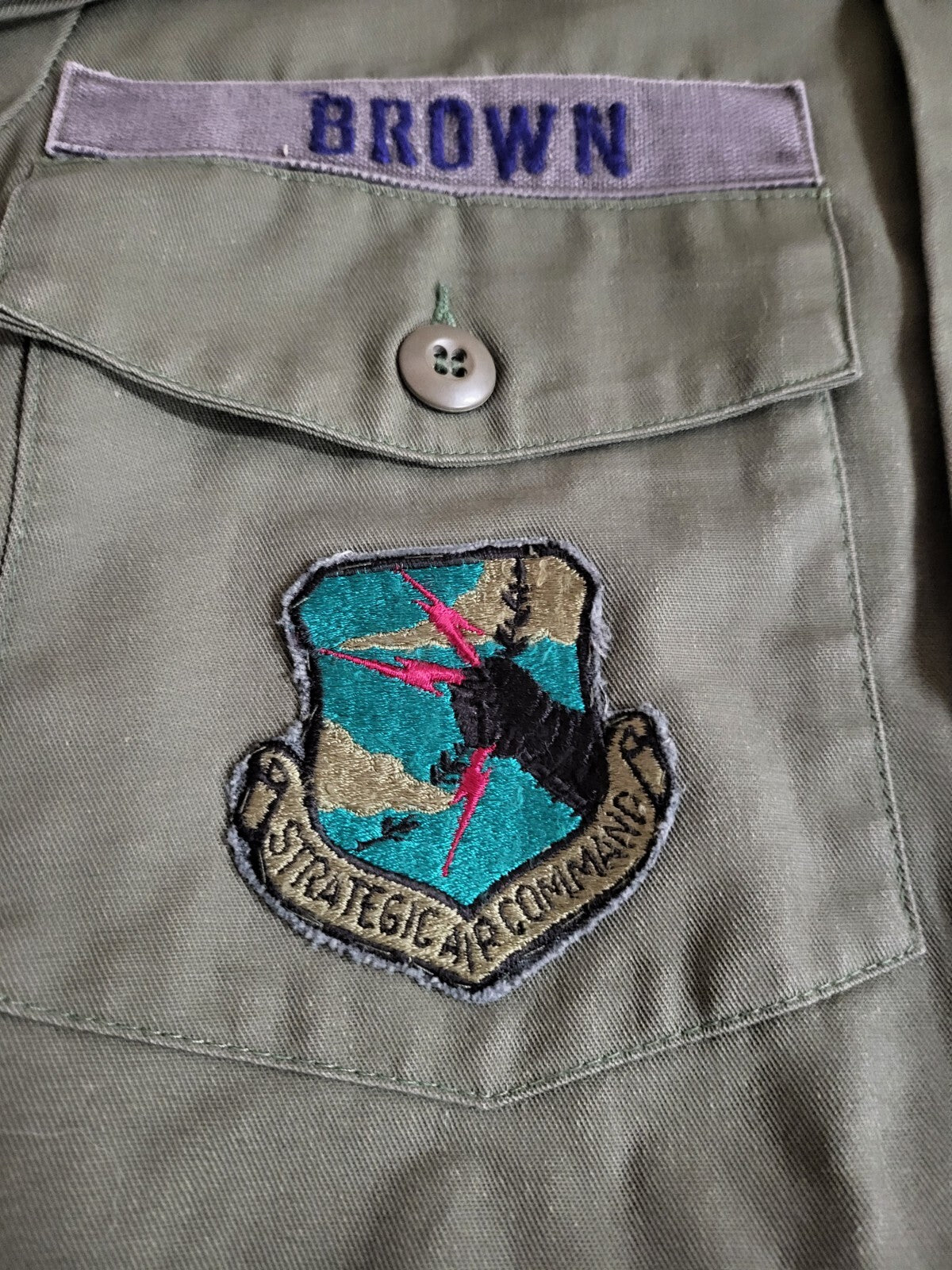Vintage US Air Force Shirt Military Uniform Green