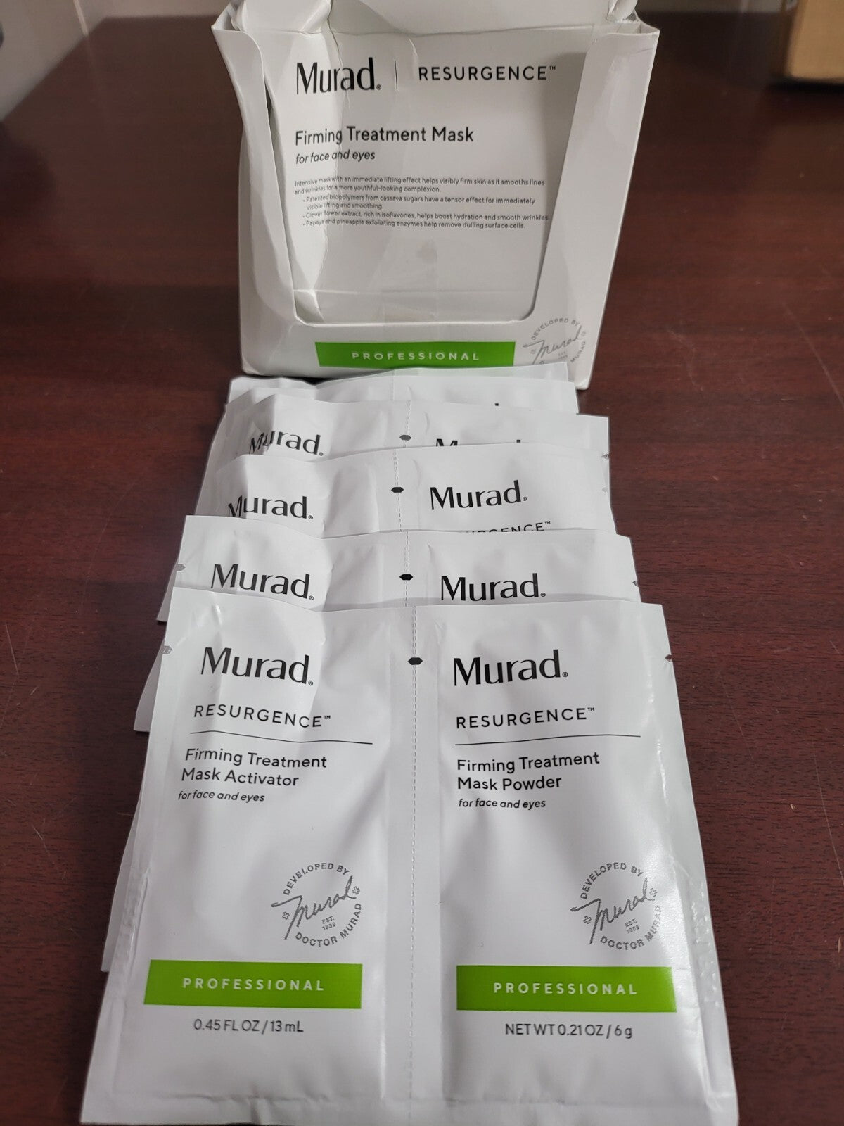 6 ct Murad Resurgence Firming Treatment Mask for Face & Eyes Professional Facial