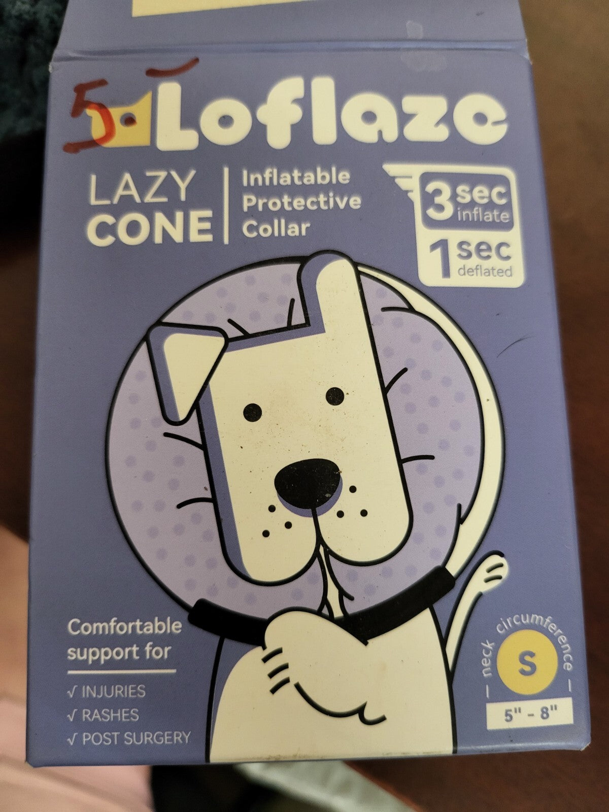 Loflaze Lazy Cone Inflatable Protective Dog Collar NIOB