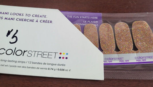Color Street Nail Strips 12 ct Full Set Glitz and Glamour Gold Sparkle  US Made