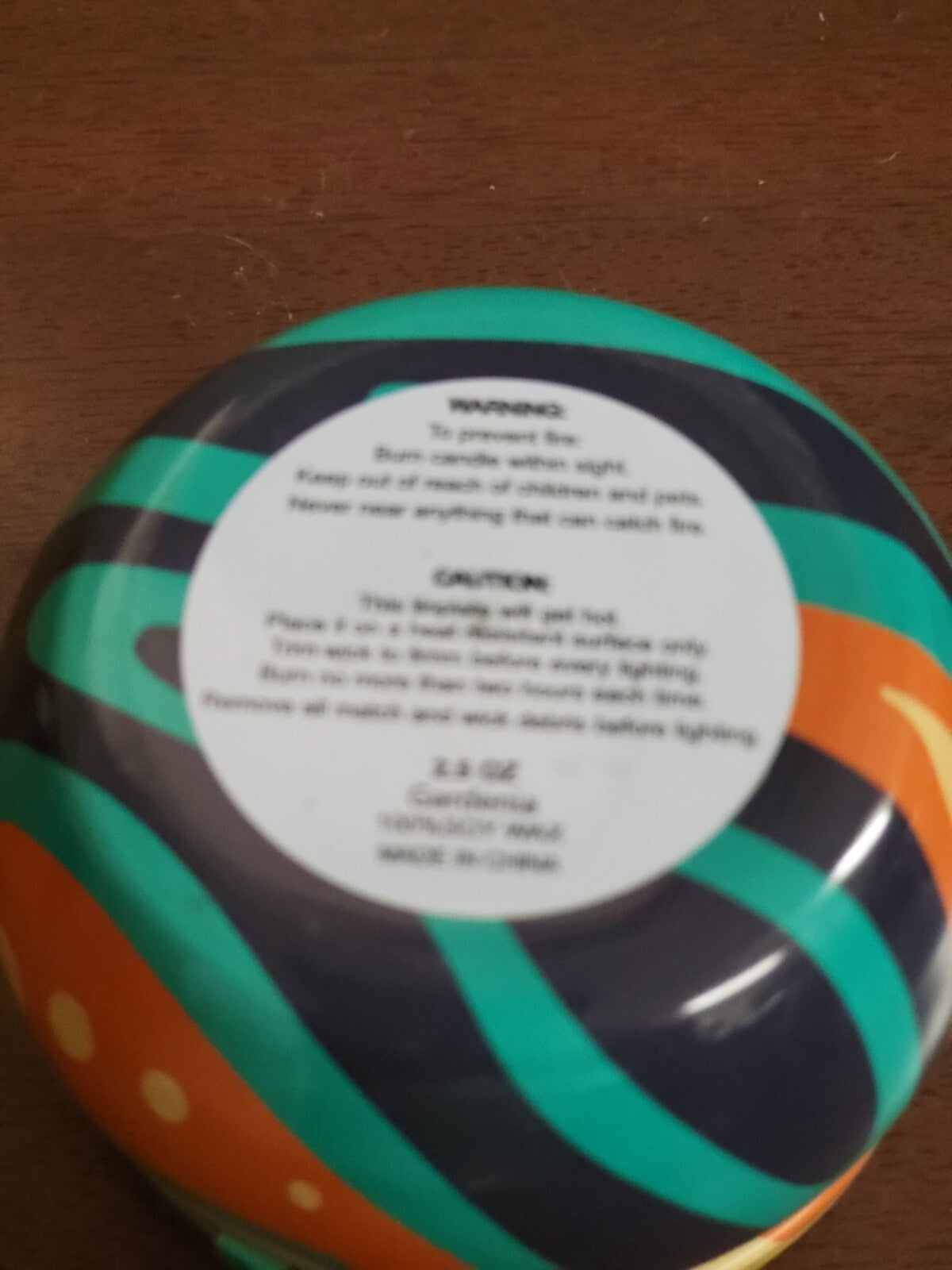 Scented Candle in Tin 2.5oz Gardenia Soy Wax  2.5 x 1.6"