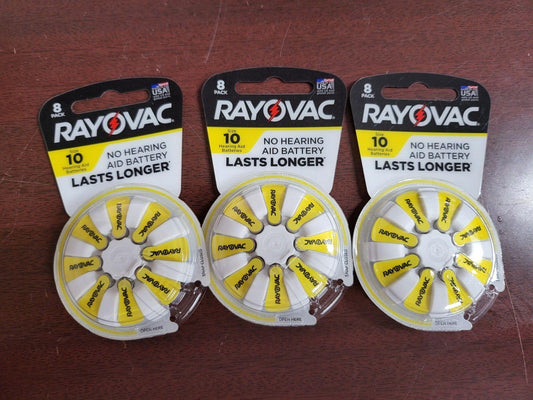 Rayovac 24 count Hearing Aid Battery size 10 NIP