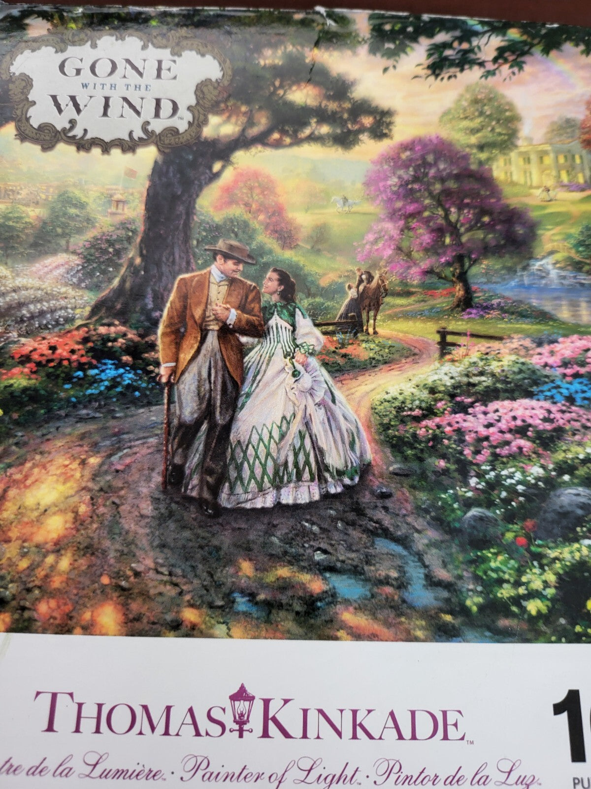 Puzzle Thomas Kinkade GONE WITH THE WIND 1000pc 27 x 20" Damaged Box   Age 12+ U
