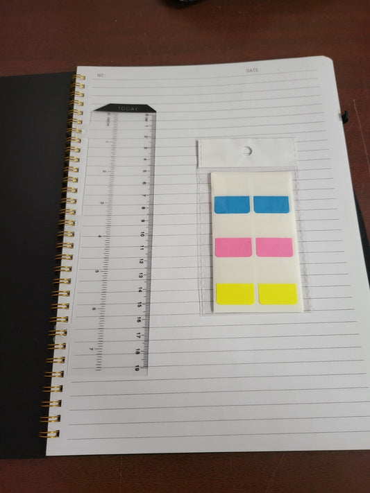 Spiral TO DO Notebook Calendar 8.5 x 11"List  Black, Elastic Strap, Pencil Holde