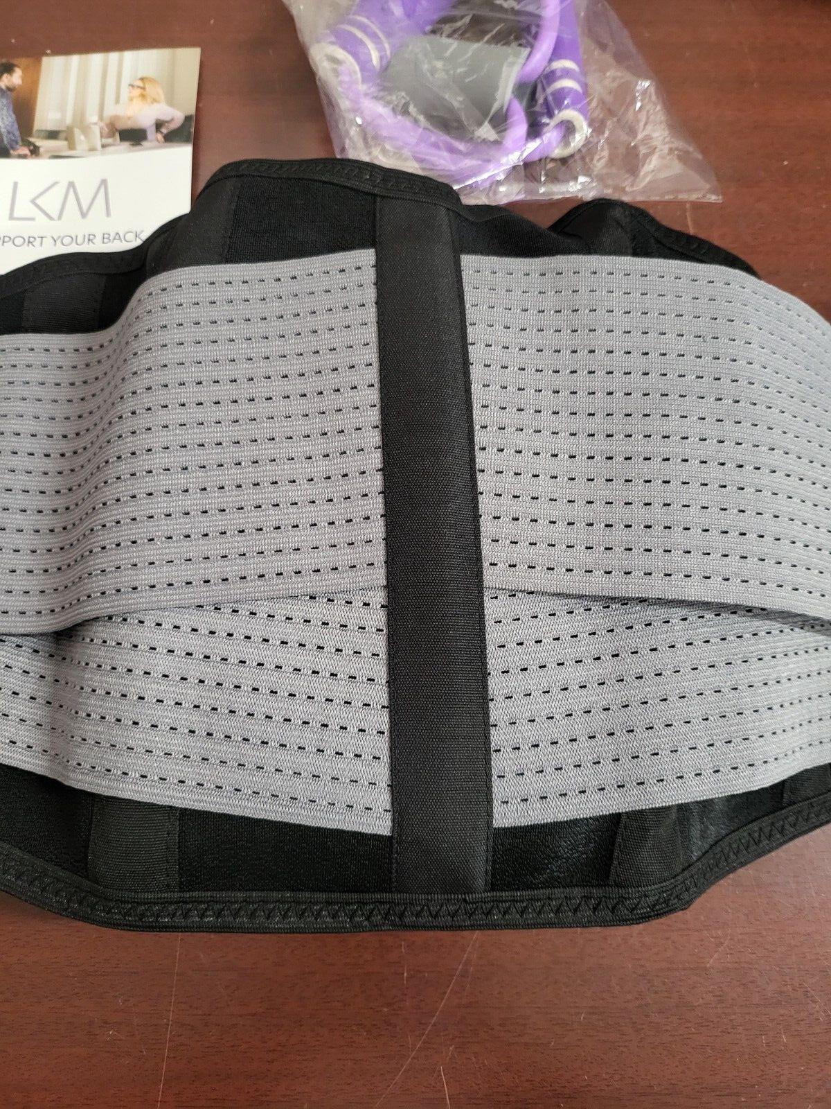 LKM Back Brace Lumbar Support  Black size S/M Adjustable Compression