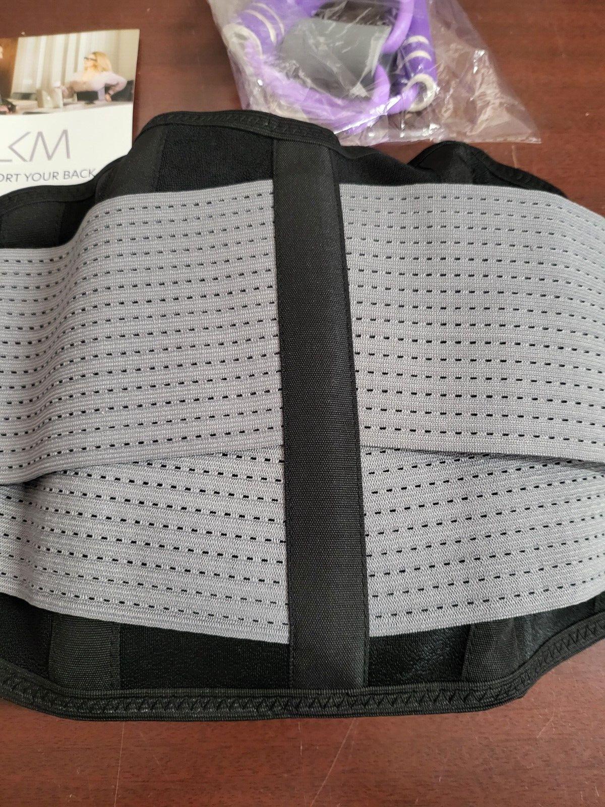 LKM Back Brace Lumbar Support  Black size S/M Adjustable Compression