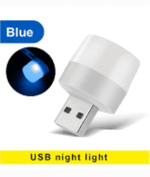 USB Night Light BLUE Compact Portable Atmosphere Light Mini Car Nursery Bath