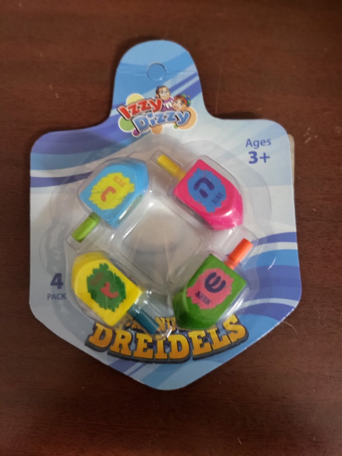 4 pack Chanukah Dreidels Medium Size  Age 3+  Izzy 'n' Dizzy   NIP