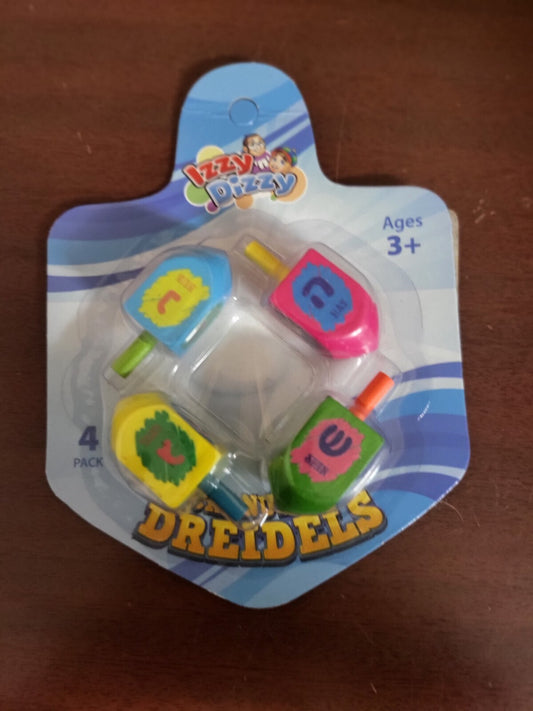 4 pack Chanukah Dreidels Medium Size  Age 3+  Izzy 'n' Dizzy   NIP