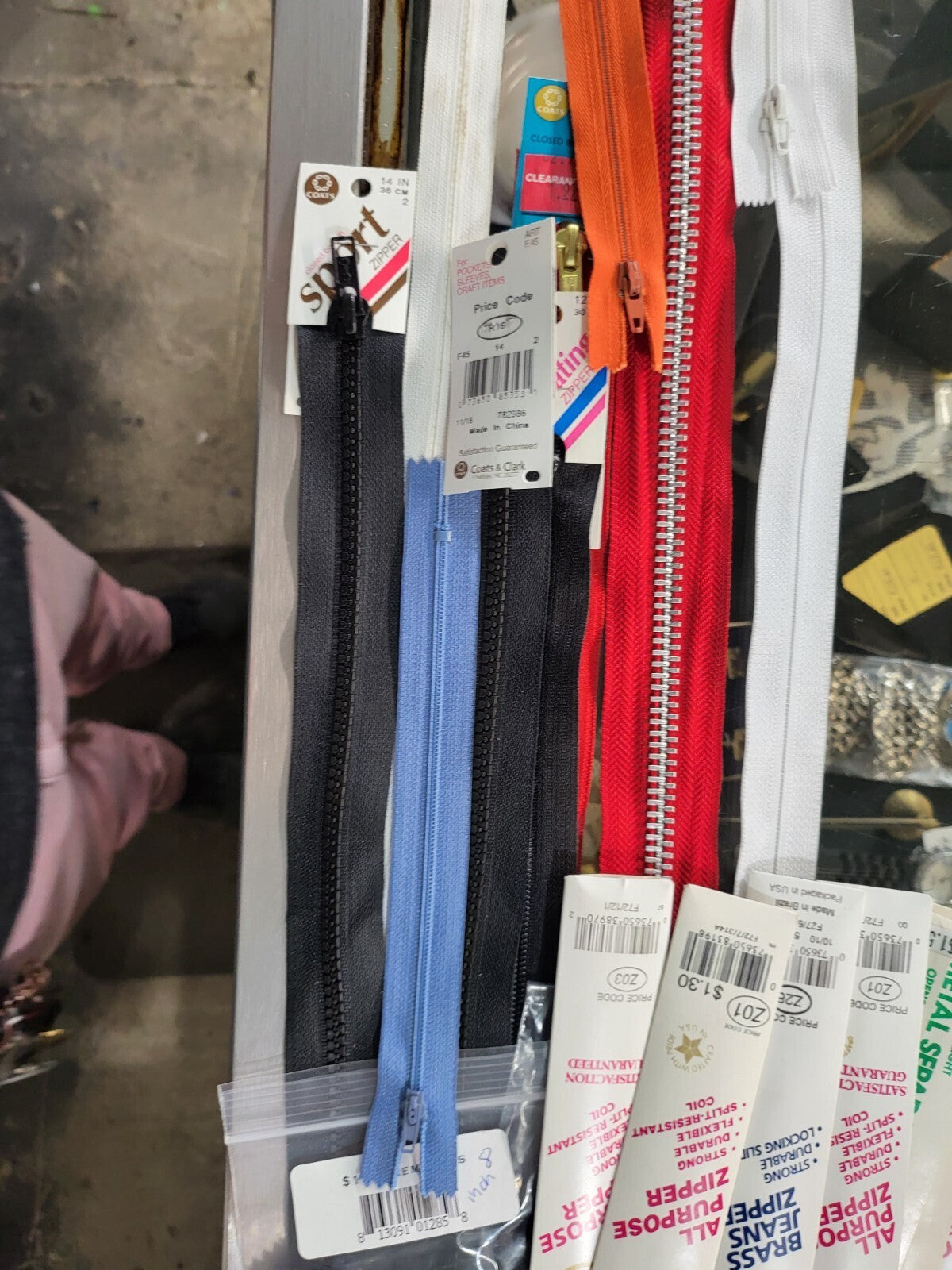 32 Zippers Variety 6" up to 36" All new J & P Coates More