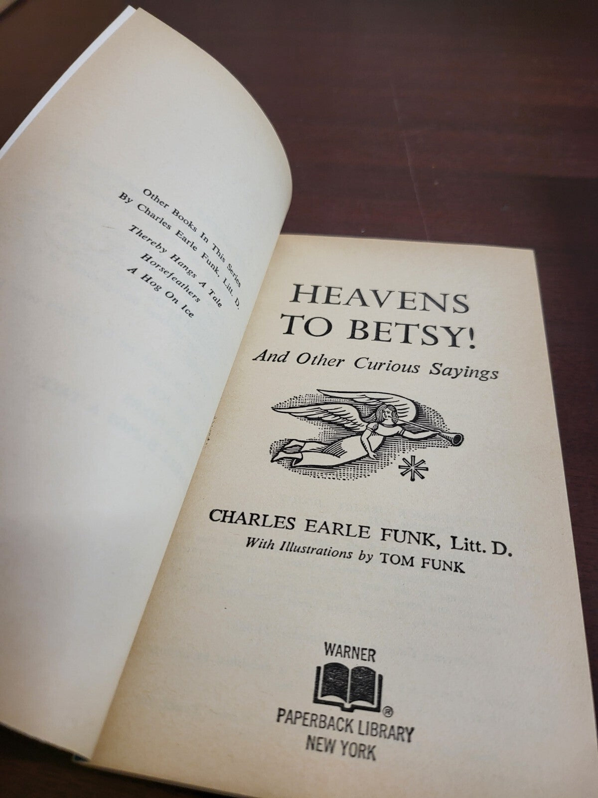 Book - Heavens to Betsy 1972 by Charles Earle Funk  Warner Paperback Library