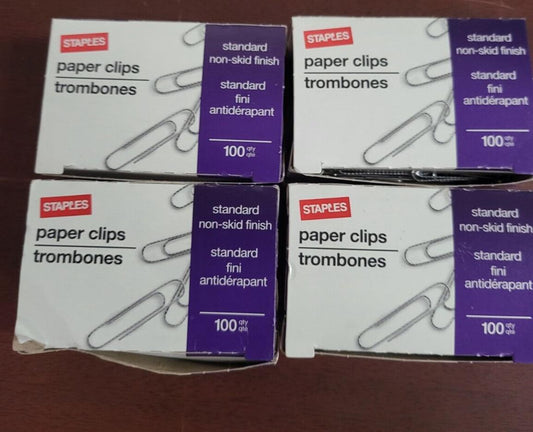 Standard Paper Clips 400 ct Non-Skid Finish Office Supply  1.25"