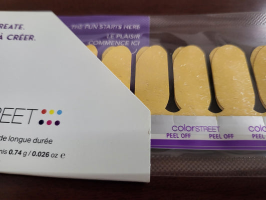 Color Street Nail Strips 12 ct Full Set Mellow Yellow Shimmer NIP  US Made