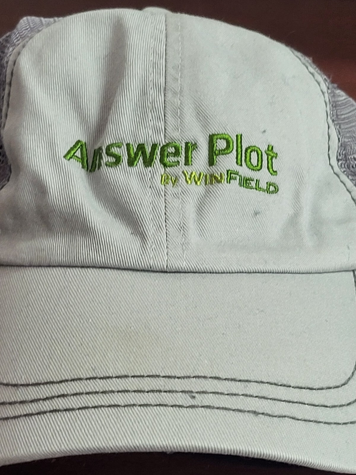 Baseball Cap WINFIELD ANSWER PLOT Gray Mesh Back Snap Back Fabric Hat Sport Cap