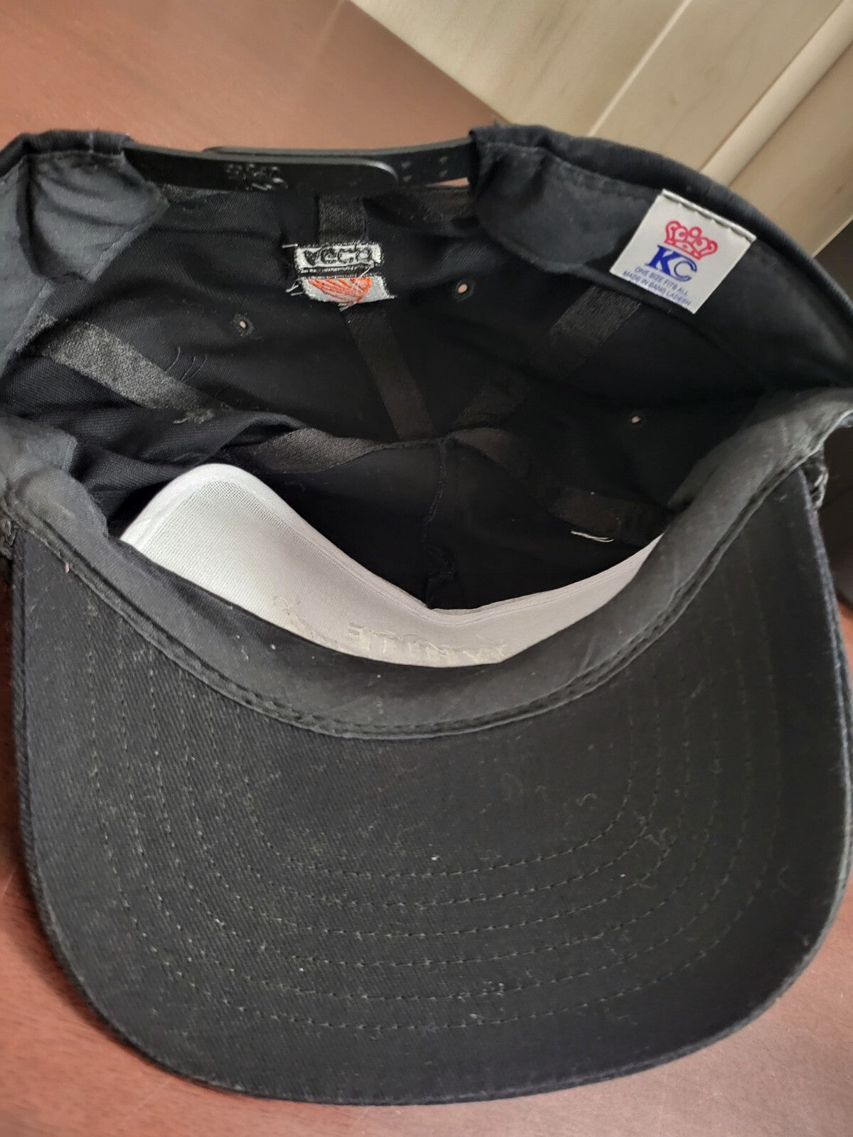 Baseball Cap WHITE FIELDMASTER Black Snap Back Fabric Hat Sport Cap One Size Adj