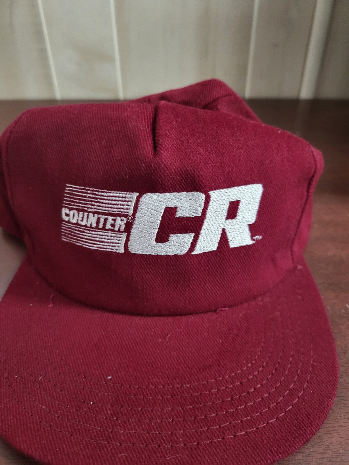 Baseball Cap  COUNTER CR Dark Red Snap Back Fabric Hat Sport Cap One Size Adjust