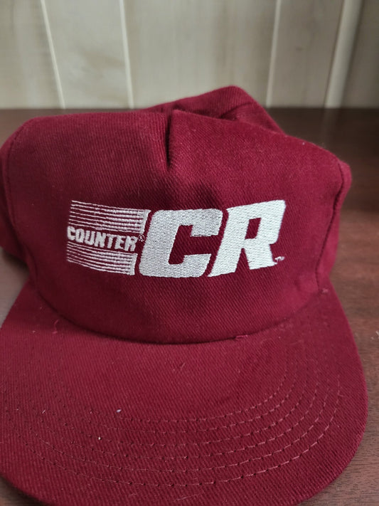 Baseball Cap  COUNTER CR Dark Red Snap Back Fabric Hat Sport Cap One Size Adjust