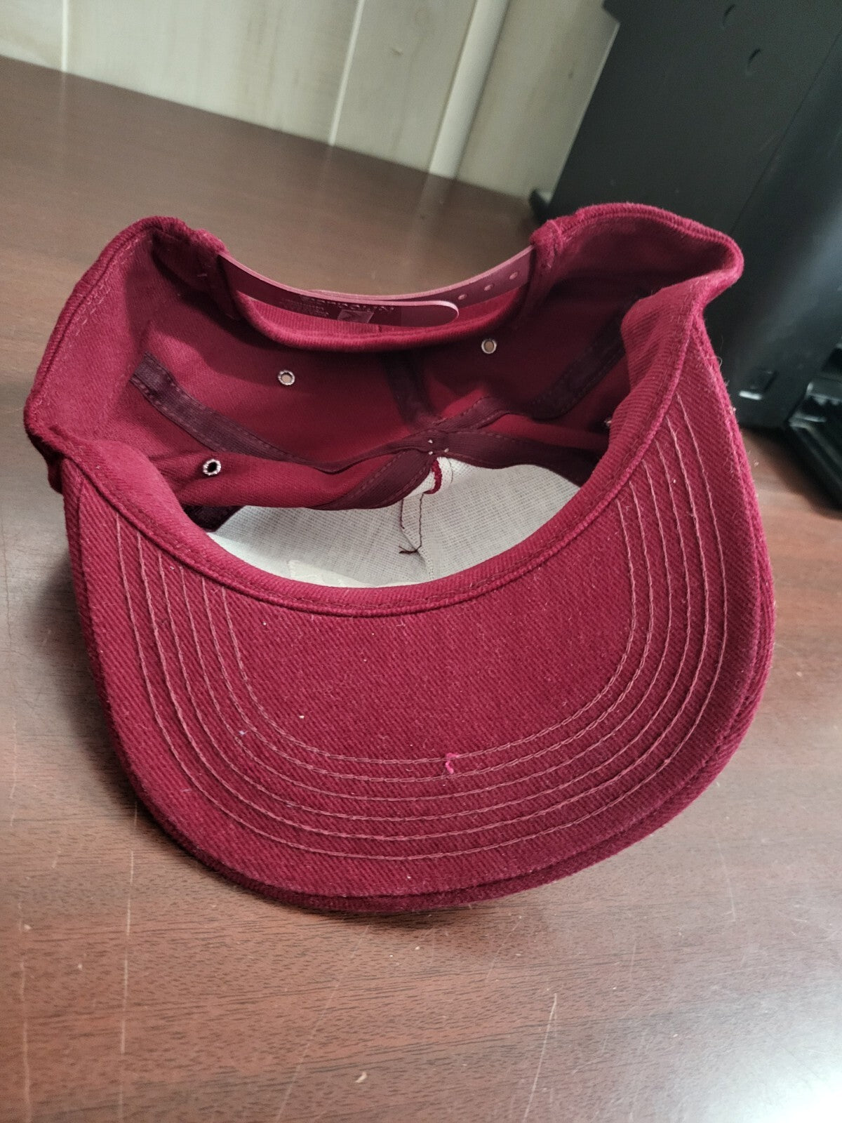 Baseball Cap  COUNTER CR Dark Red Snap Back Fabric Hat Sport Cap One Size Adjust
