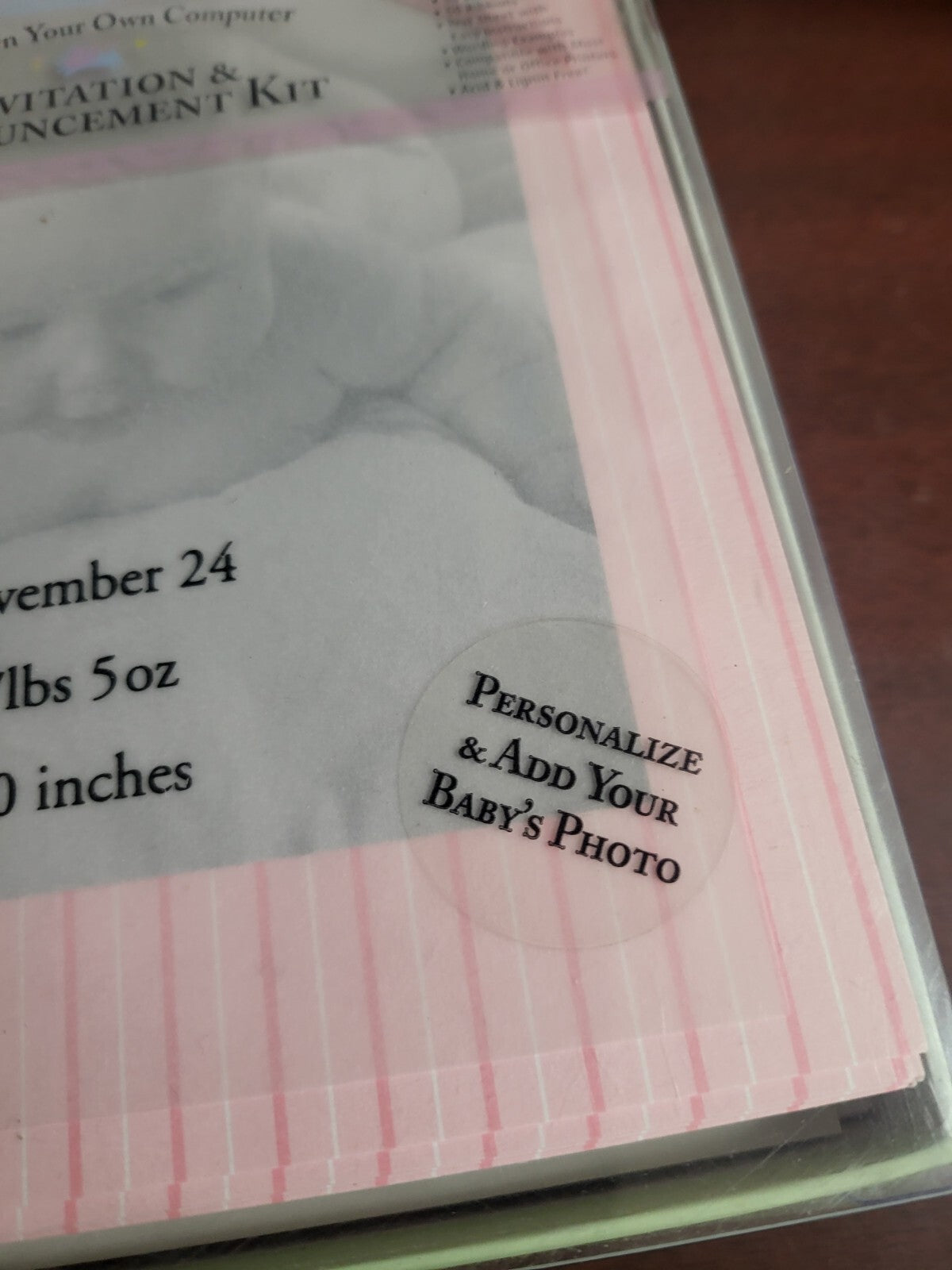 Photo Baby Announcement Shower Invitation 50ct Print on your Computer Emma Rose