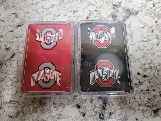 2 decks of Ohio State Playing Cards. One Black Deck, One Red Deck Sealed New