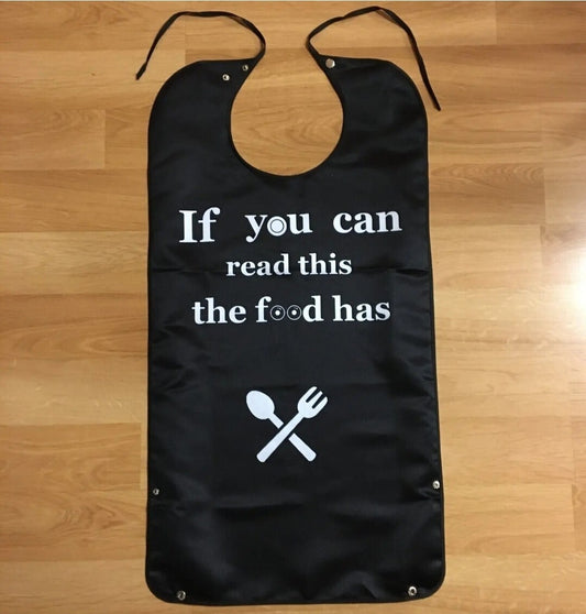 Adult Bib For Eating - Clothing Protector  w Crumb Catcher - Waterproof