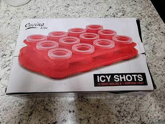 Ice Shot Glasses  Ice Mold - 12 Ice Glasses and 1 Serving Tray