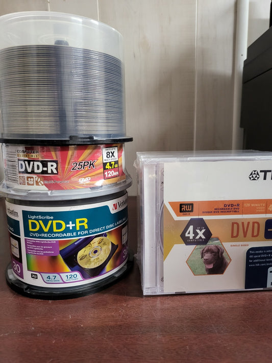 105ct  DVD-R CD Lot  ~ Verbatim TDK More  Blank Compact Disc *see pics