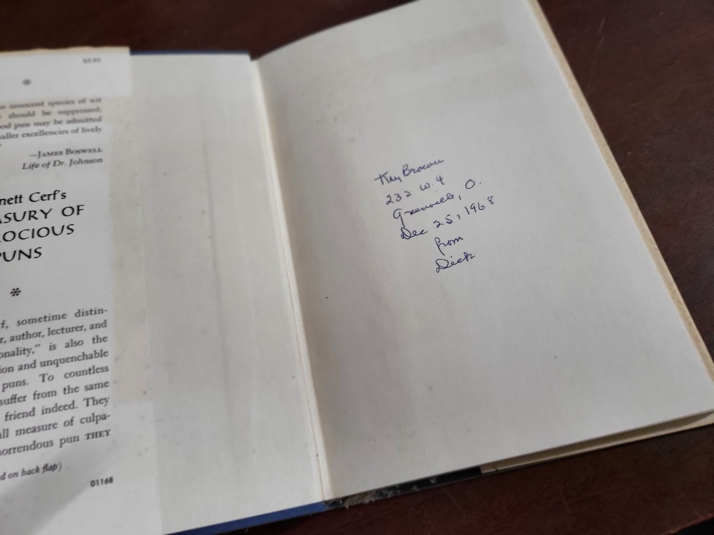 Book - Bennett Cerf 's Treasury of Atrocious Puns #2679