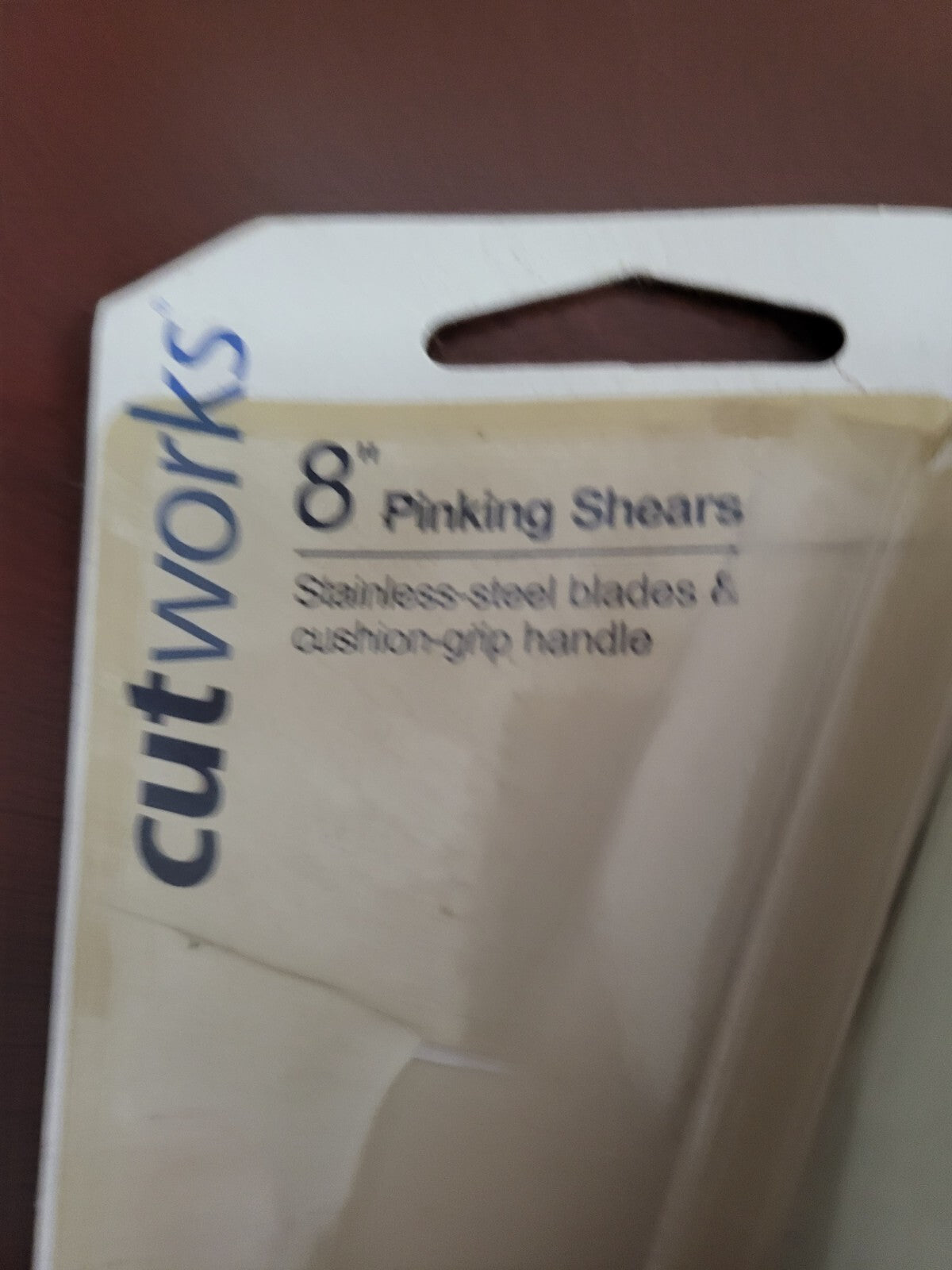 8" Pinking Shears Cut Works Stainless Steel Cushion Grip Scissors NIP Cut Works