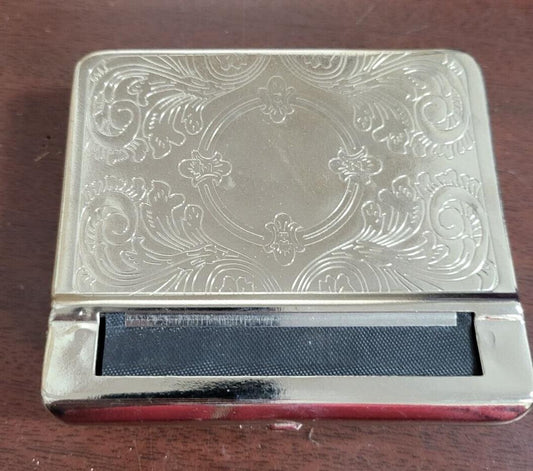 Silver Automatic Rolling Machine Tin Metal Smoke Tobacco Case Box Leafy 420