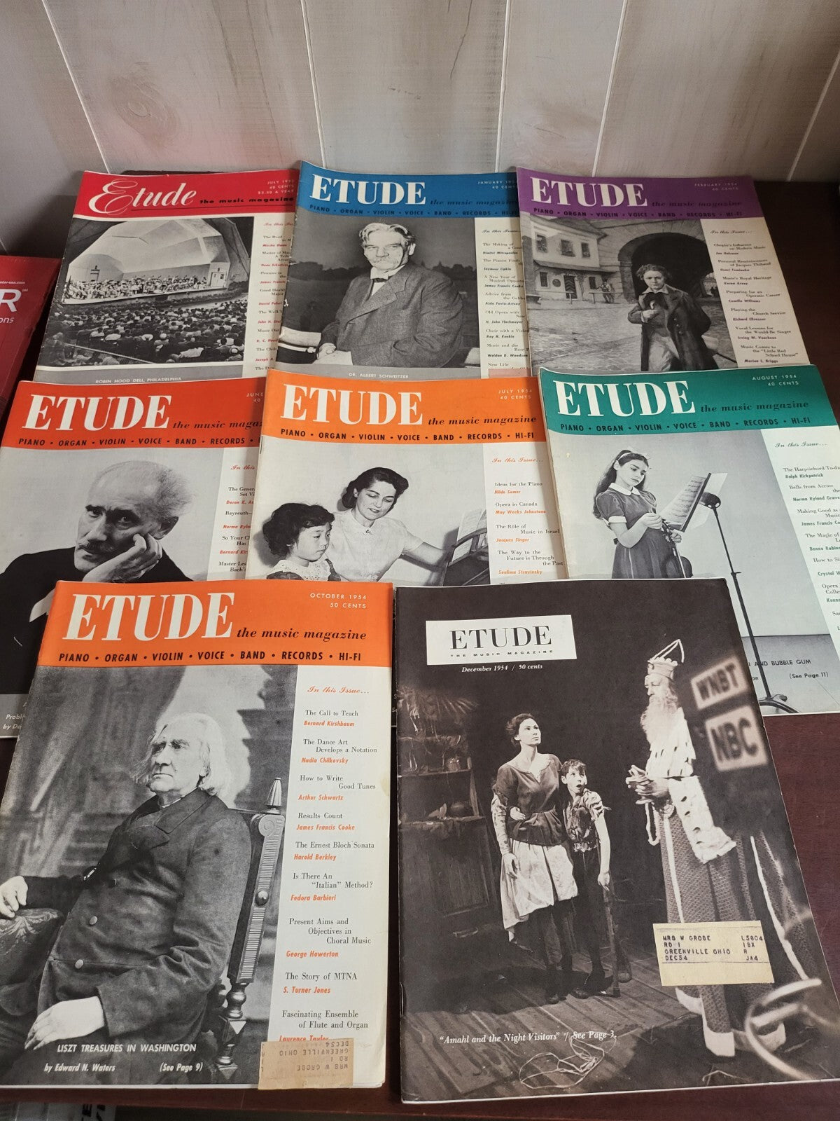 The Etude Music Magazine 17 Issues 1932-54   #2819 see desc for list of issues