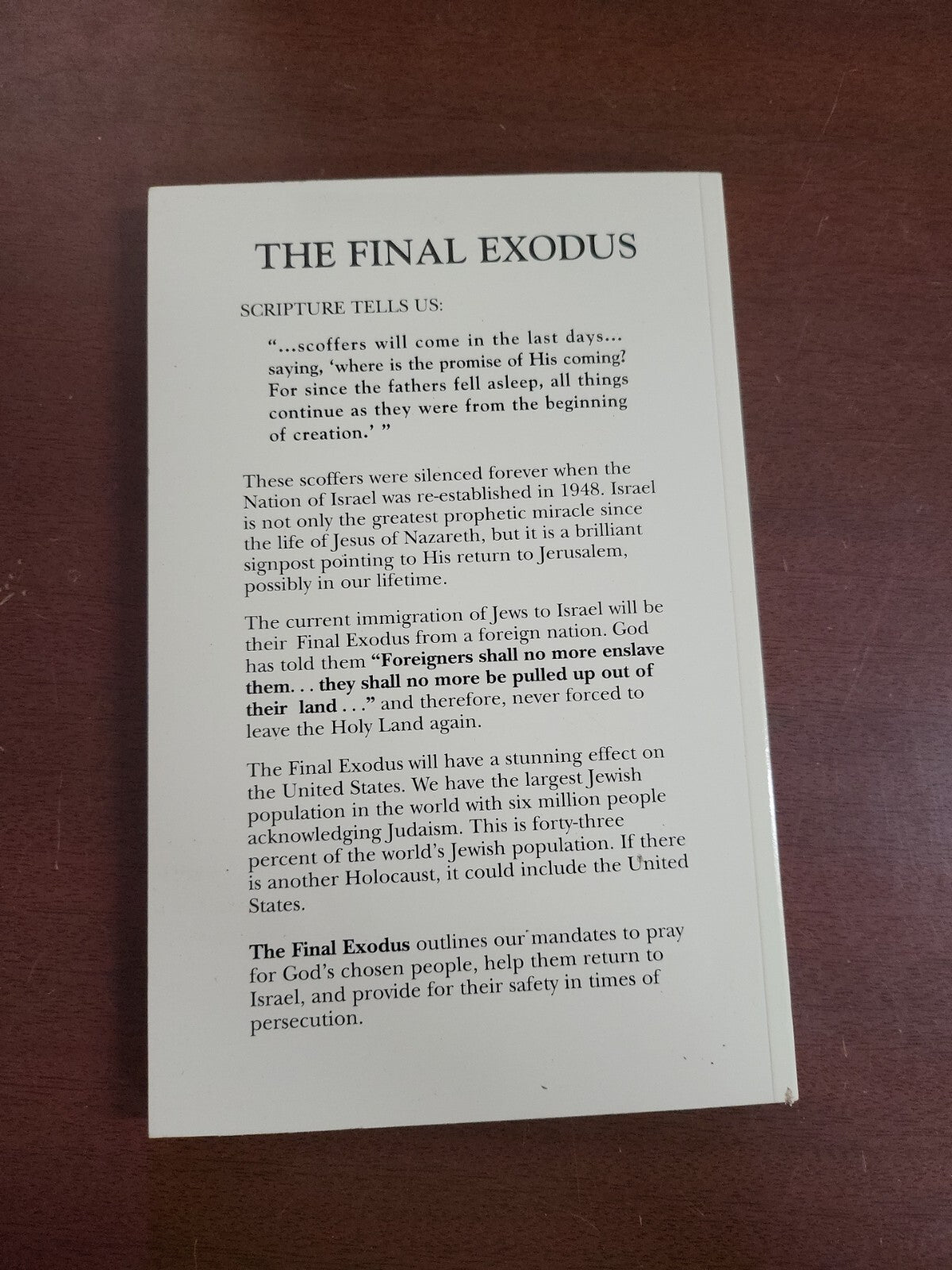 Book - The FInal Exodus by William Carr Blood  #2836