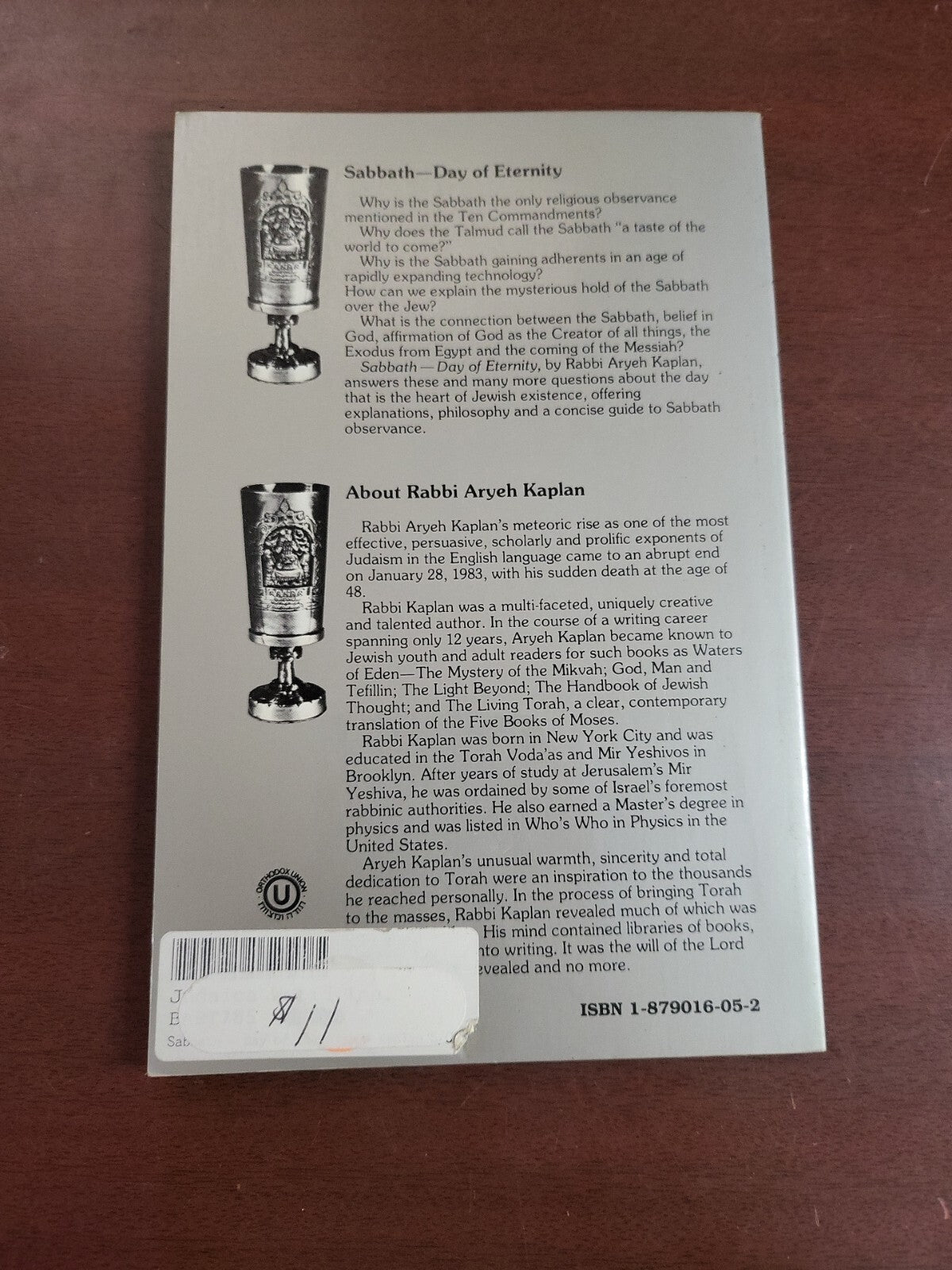 Book - Sabbath Day of Eternity by Aryeh Kaplan #2849