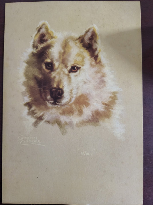 1940s Josephine Crumrine Lithography WOLF Alaska Steamship Co Menu 5.5 x 8"