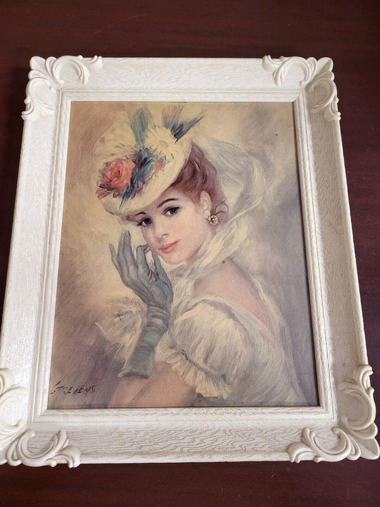 Frederic John Lloyd Strevens Framed Art Painting Victorian Lady 11 x 14" +Frame