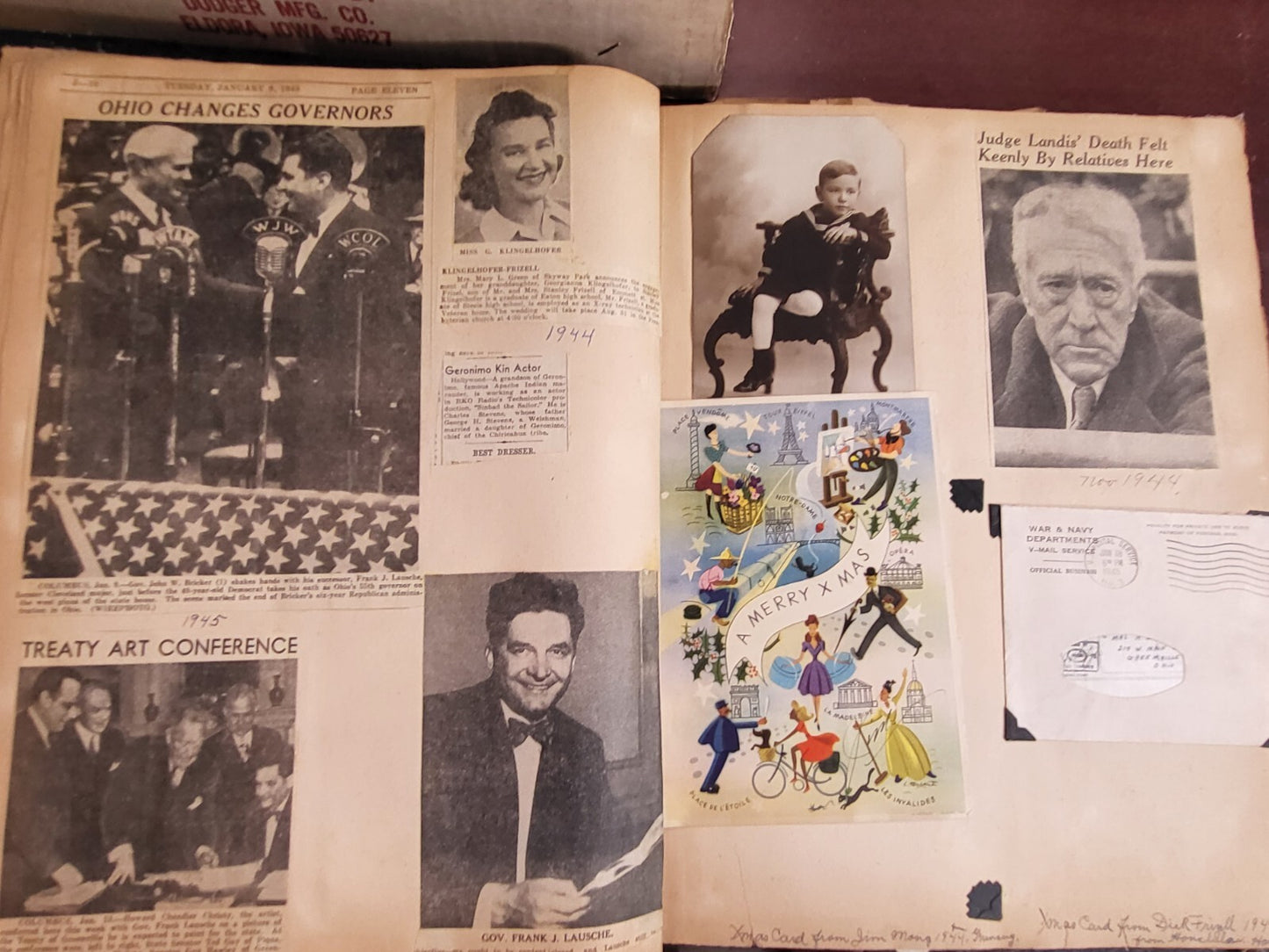 Vintage Scrapbook 1930-70s era National & Local News Personal Memorabilia* #2814