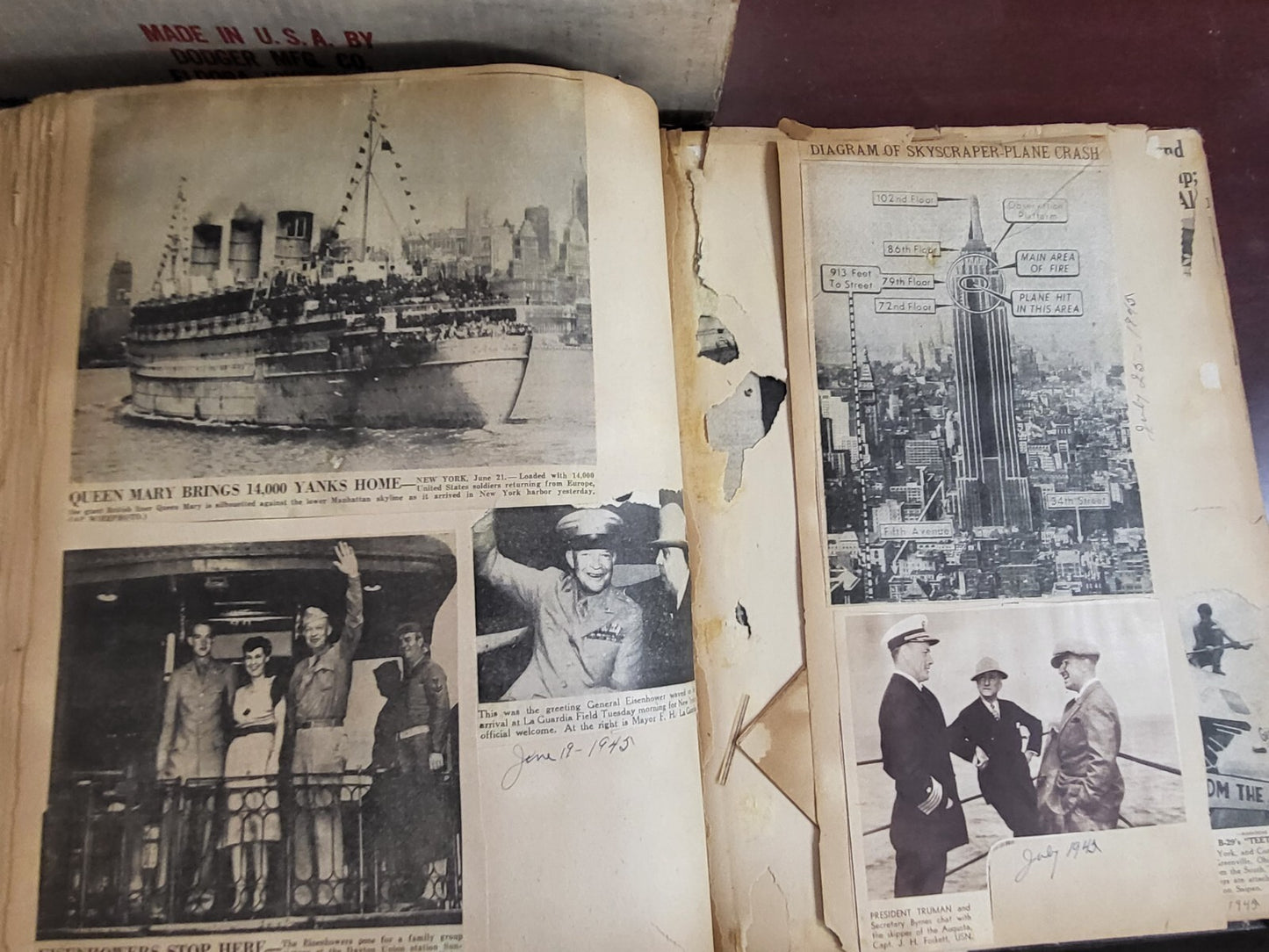 Vintage Scrapbook 1930-70s era National & Local News Personal Memorabilia* #2814