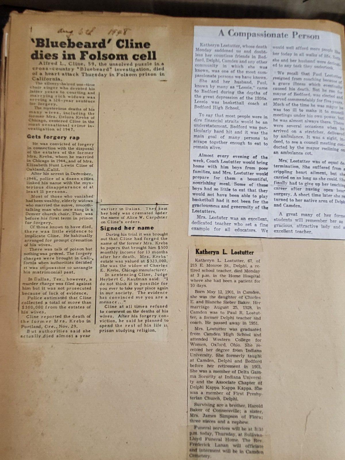 Vintage Scrapbook 1930-70s era National & Local News Personal Memorabilia* #2814