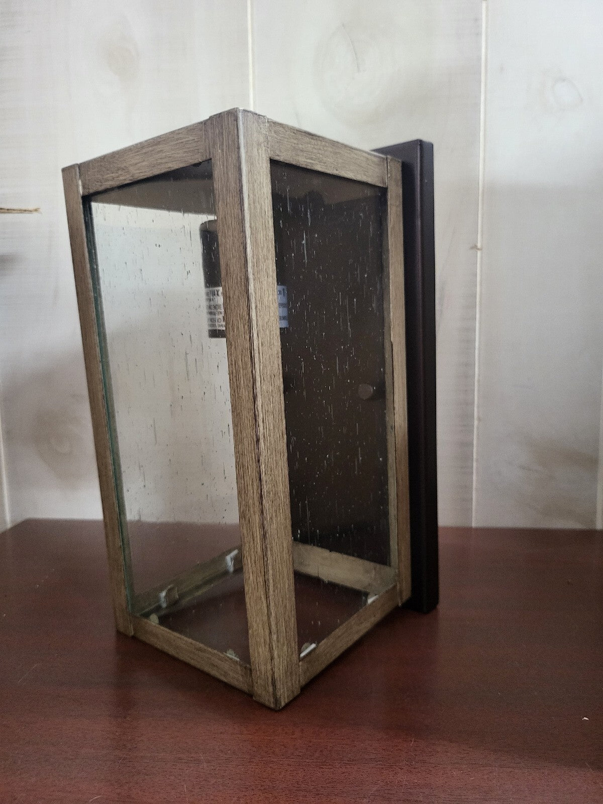 Cloudy Bay Wall Sconce Light Fixture Wood Grain E26 10H x 5.25W x 5.25"D CBAMBER