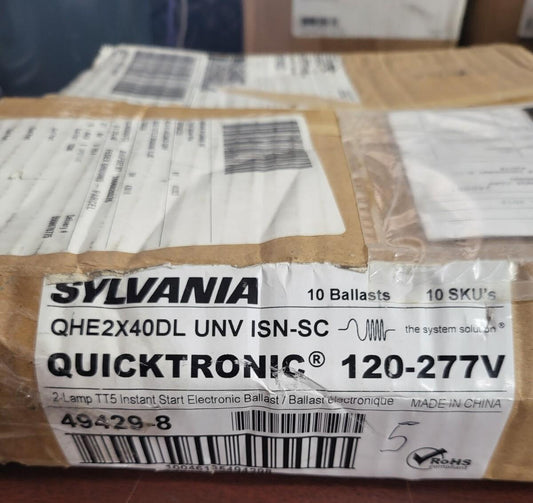 Sylvania Ballast QHE2X40DL UNV ISN-SC Quicktronic 120-277V  5 count Case Box