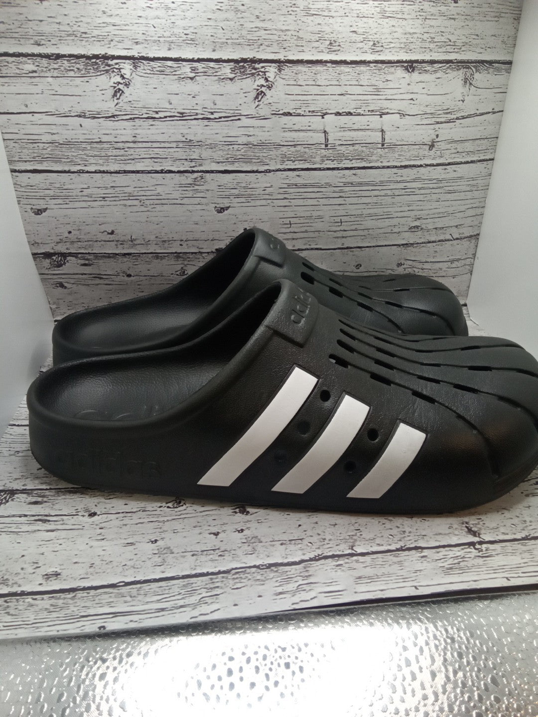 adidas Adilette Clog Black White Black Slip On GZ5886 Men's Sandals Mule