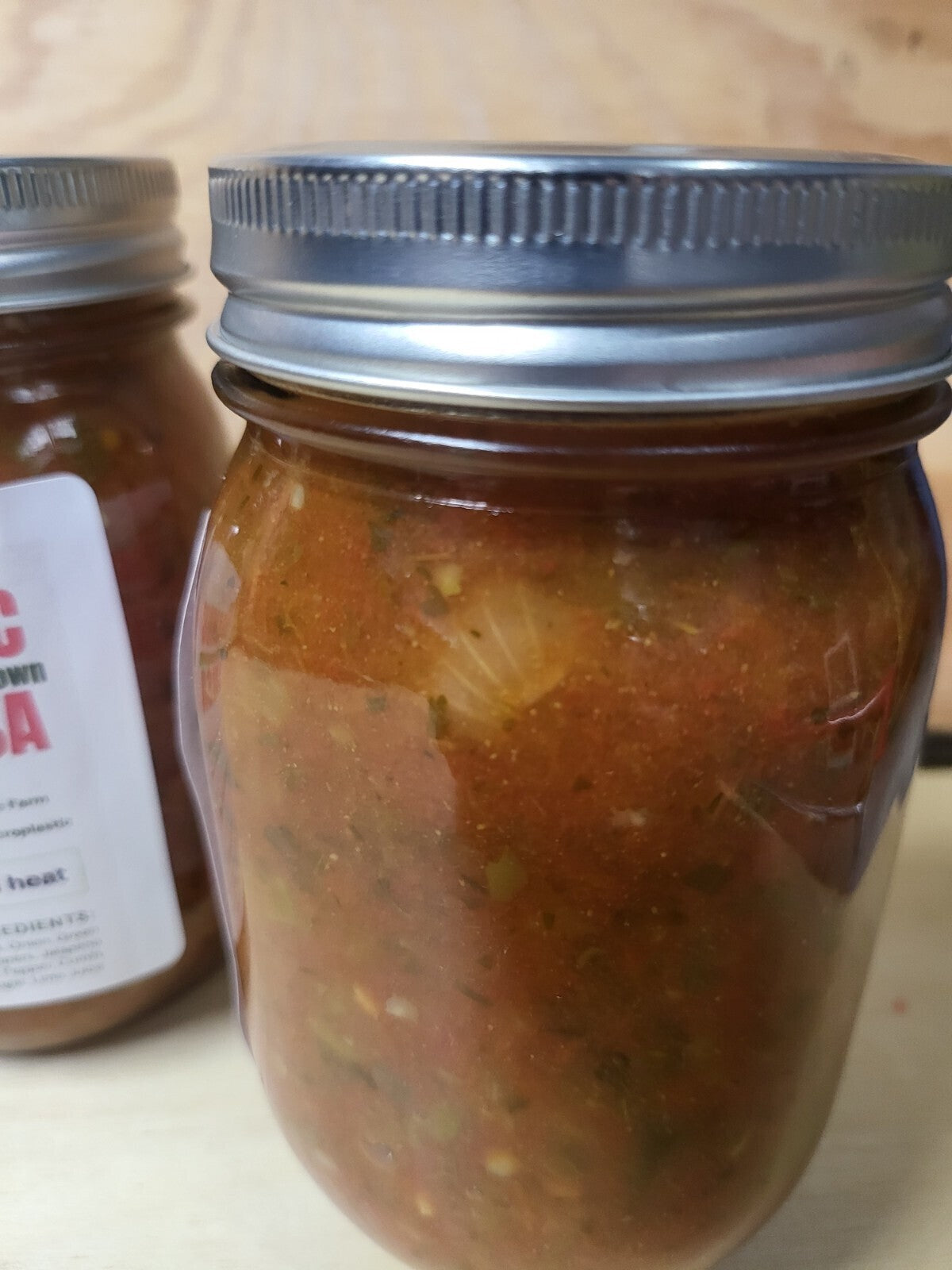 Salsa 16oz Homegrown Homemade OHIO Medium Heat Glass Jar Organic Healthy