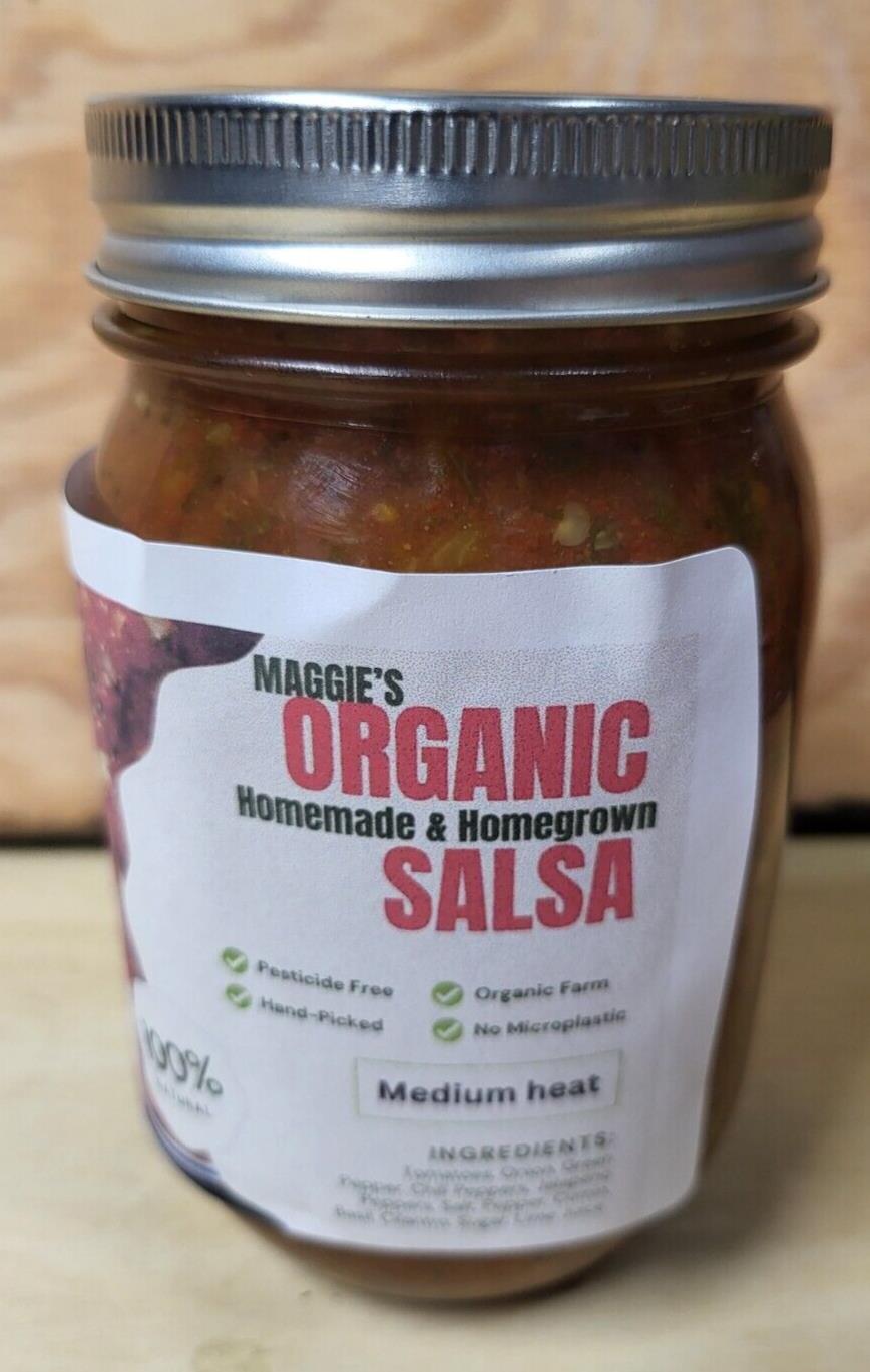 Salsa 16oz Homegrown Homemade OHIO Medium Heat Glass Jar Organic Healthy