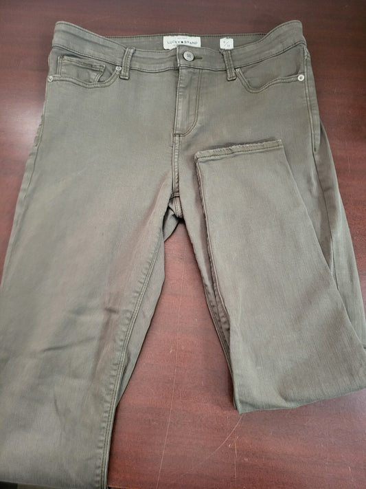 Ladies Jeans Lucky Brand Olive Green size 8 Ins 28" W 32" Ava Crop Cotton Blend