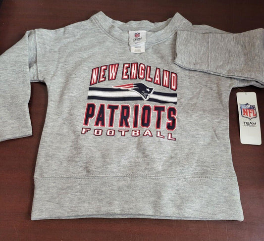 Girls NFL Sweatshirt New England Patriots XS 4-5  Gray Multi  Soft Fabric  Long